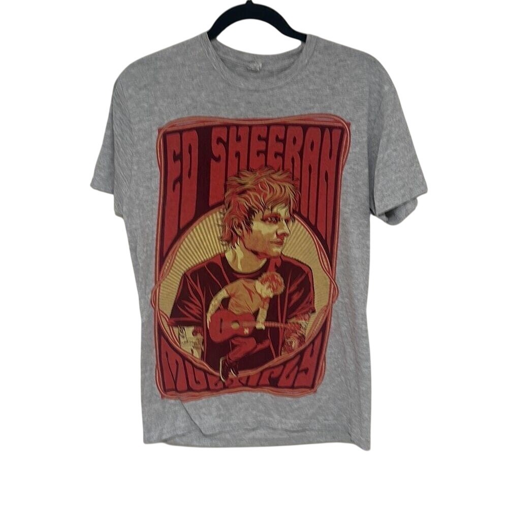 Rock Me Mens Gray Ed Sheeran x Tour (Multiply Tour) Graphic T-Shirt Medium‎